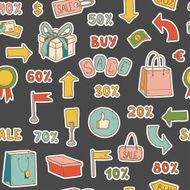 Vector pattern of shopping items sales and promotions