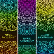 Bright asian decorative headers Vector illustration