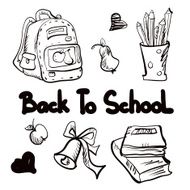 Back to school icon cartoon set