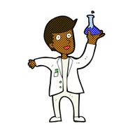 comic cartoon happy scientist N3