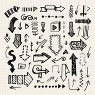 Hand drawn vector doodle arrow collection isolated N2