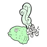 comic cartoon smelly old fish head