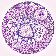 Round abstract floral pattern N2