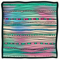 Abstract vector hand drawn vintage ethnic pattern card N4