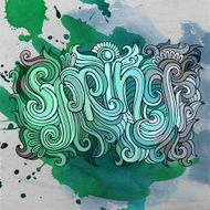 Spring hand lettering watercolor background