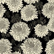 Hand drawn floral wallpaper with set of different flowers N8