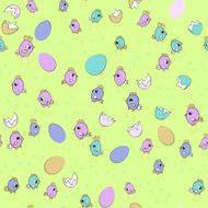 easter eggs and hens seamless pattern N2