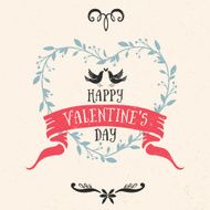 Valentine&#039;s day greeting card with ribbon lettering