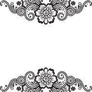Flower vector ornament corner N15