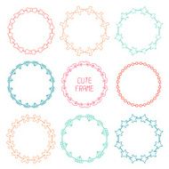 Hand drawn frames of fashion pattern with hipster elements