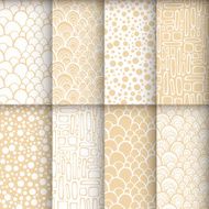 Geometric seamless patterns set neutral backgrounds
