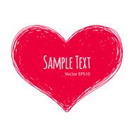 Pink Doodle Heart on White Background
