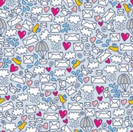 Seamless pattern with envelopes