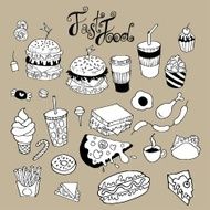 Fast Food Doodle Vector N2