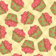 Cupcakes seamless pattern N2