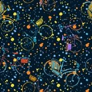 Colorful city bicycles pattern N2
