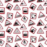 Funny bicycle road signs pattern