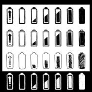 Hand Drawn Battery Icons With Roll Over States