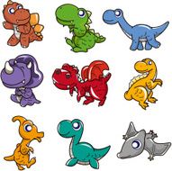 cartoon dinosaur icon