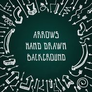 Doodle hand drawn arrows vector background
