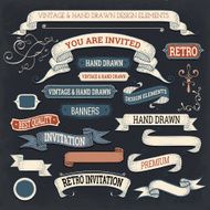 Hand Drawn Retro Labels and Ribbons N2
