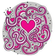Doodle heart explosion