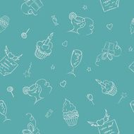 birthday hand drawn icons seamless N5