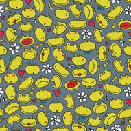 Seamless pattern with frogs faces