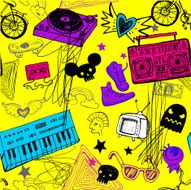 Seamless yellow music background N3