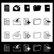 Hand Drawn Stationary Icons With Roll Over States N4