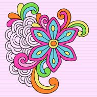 Groovy Psychedelic Flower Notebook Doodle