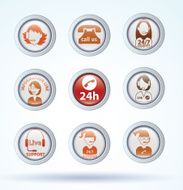 Set of call center operator icons vector N3