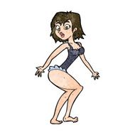 cartoon woman in lingerie N71