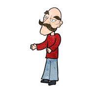cartoon old man with mustache N39
