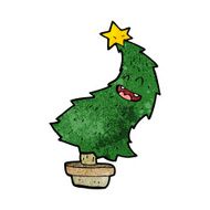 cartoon dancing christmas tree N28