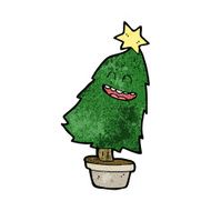 cartoon dancing christmas tree N29