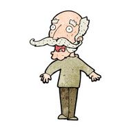 cartoon old man gasping in surprise N14