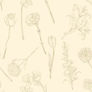 Vector Seamless Pattern of Flowers N13
