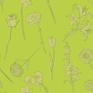 Vector Seamless Pattern of Flowers N14