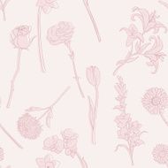 Vector Seamless Pattern of Flowers N17