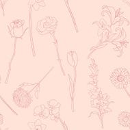 Vector Seamless Pattern of Flowers N18