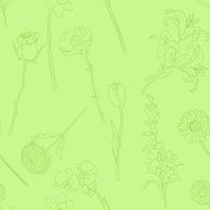 Vector Seamless Pattern of Flowers N19