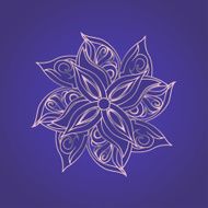 Abstract floral pattern against purple background