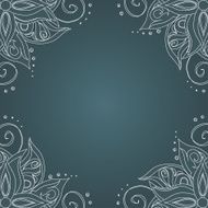 Ornamental frame against dark green background