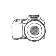 the sketch of a photo camera drawn by hand N3