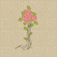 Vintage rose doodle flower