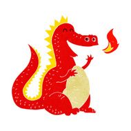 cartoon fire breathing dragon N26