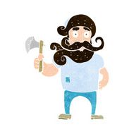 cartoon lumberjack with axe N14
