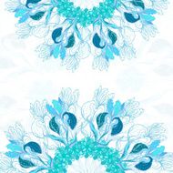 Blue floral ornament mandala background card N4