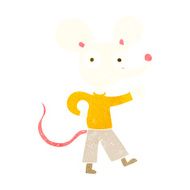 cartoon waving mouse N12